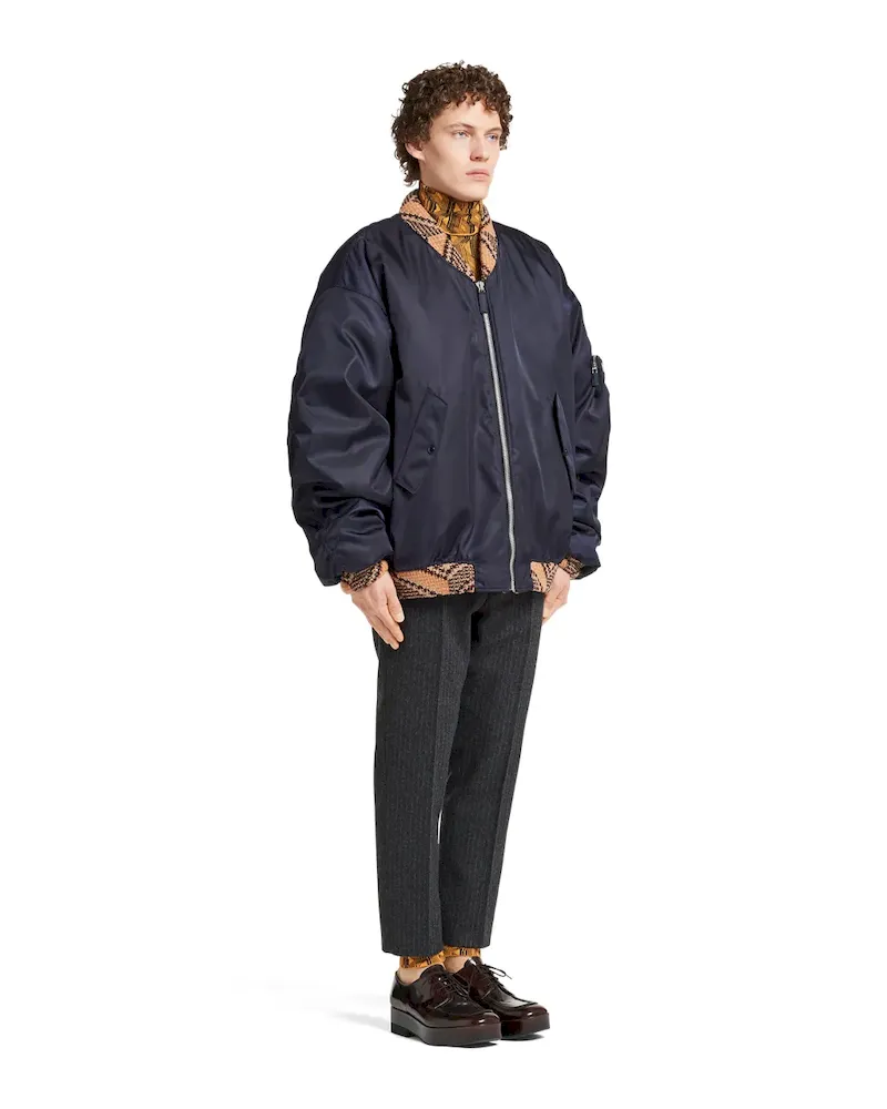 Prada Oversized Re-nylon And Knit Bomber Jacket Zľava